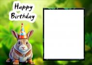 طرح لایه باز قاب عکس و فریم برای فتوشاپ با موضوع جشن تولد خرگوشی 2